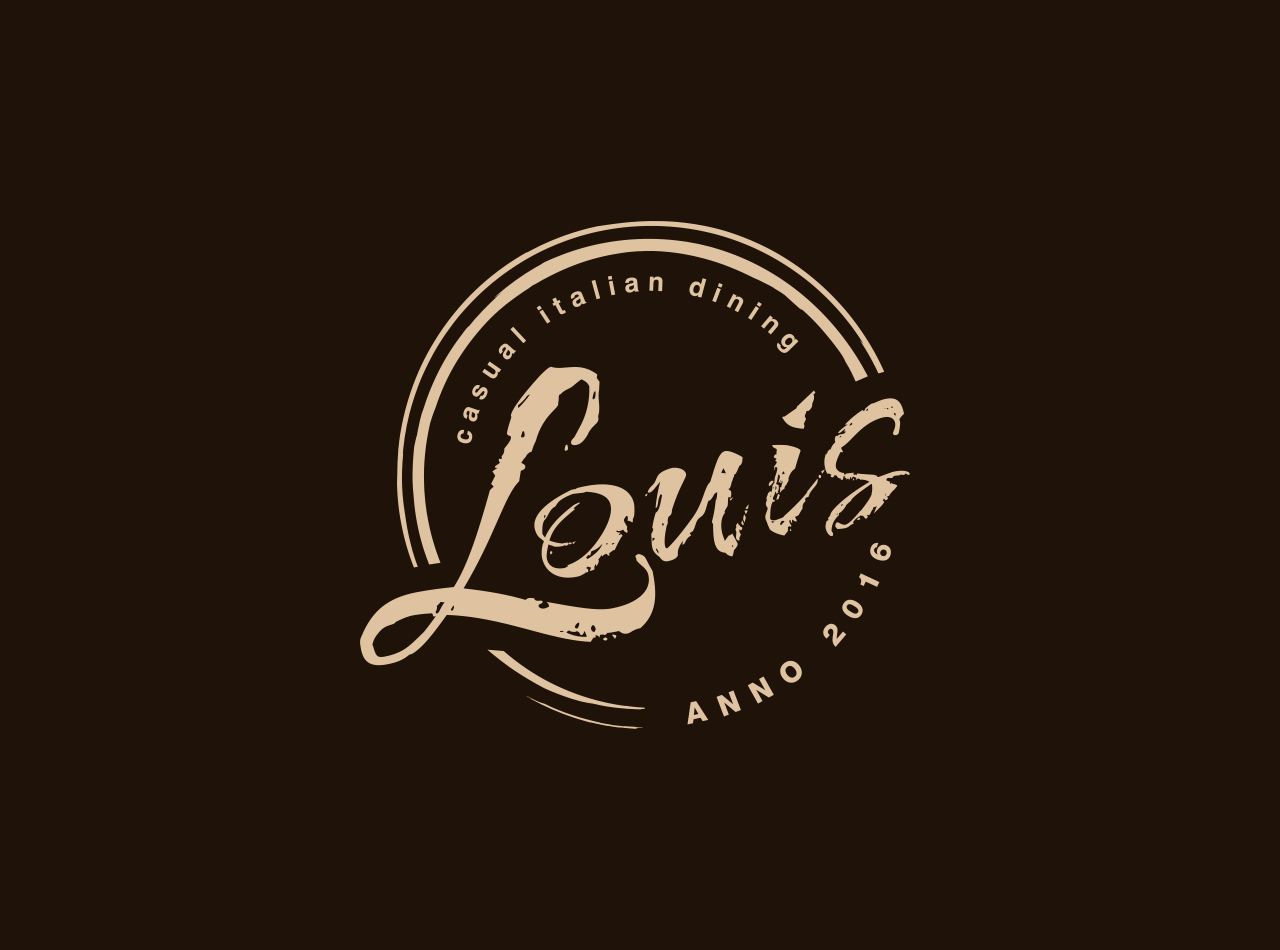 Logo Design für das Restaurant Louis in Bad Homburg, Logo auf dunklem Fond