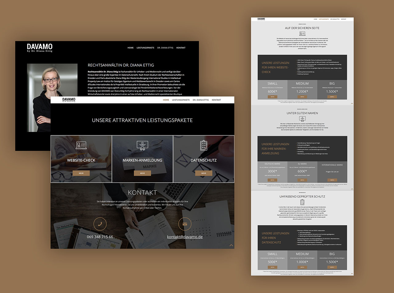 Rechtsanwalt Homepage, responsive Webdesign in Wordpress