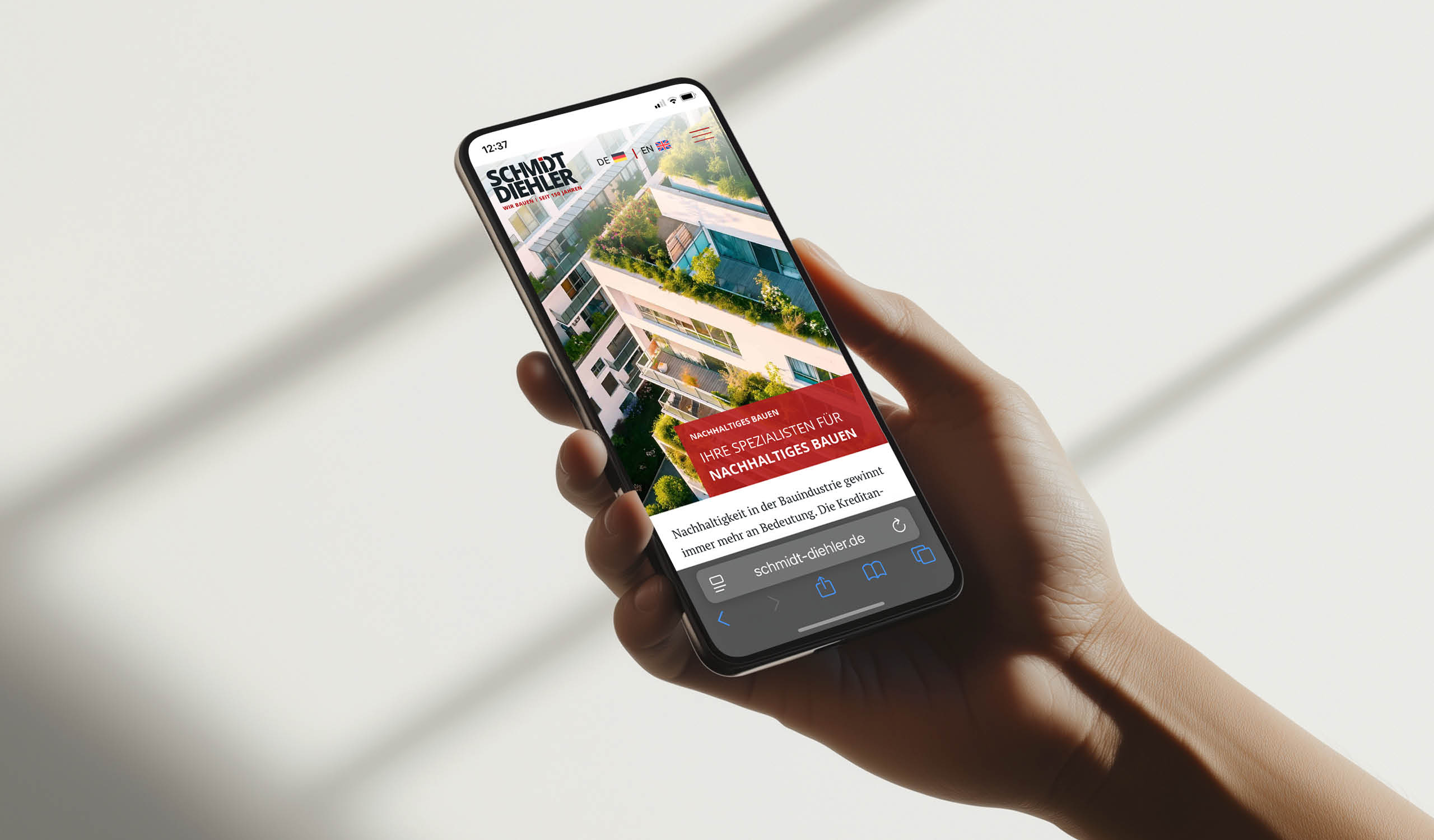 SCHMIDT DIEHLER Website Responsive auf Smartphone