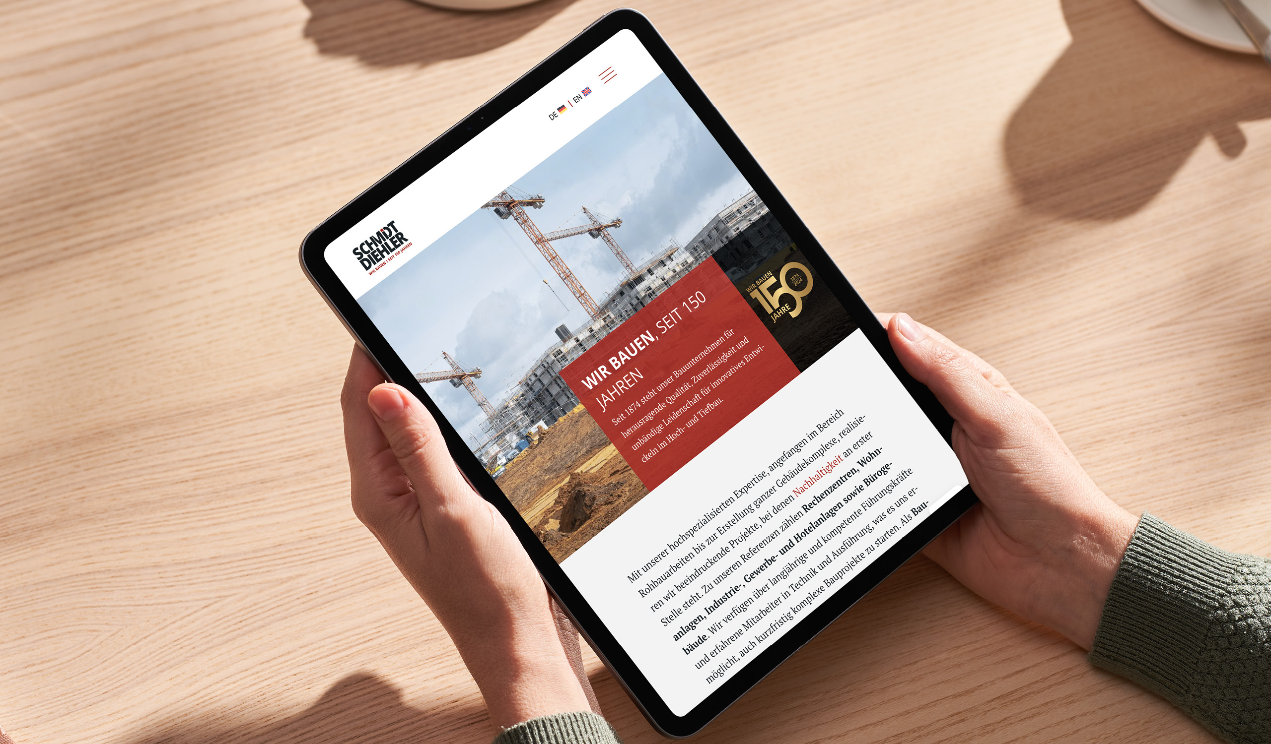 SCHMIDT DIEHLER Website Responsive auf Tablet