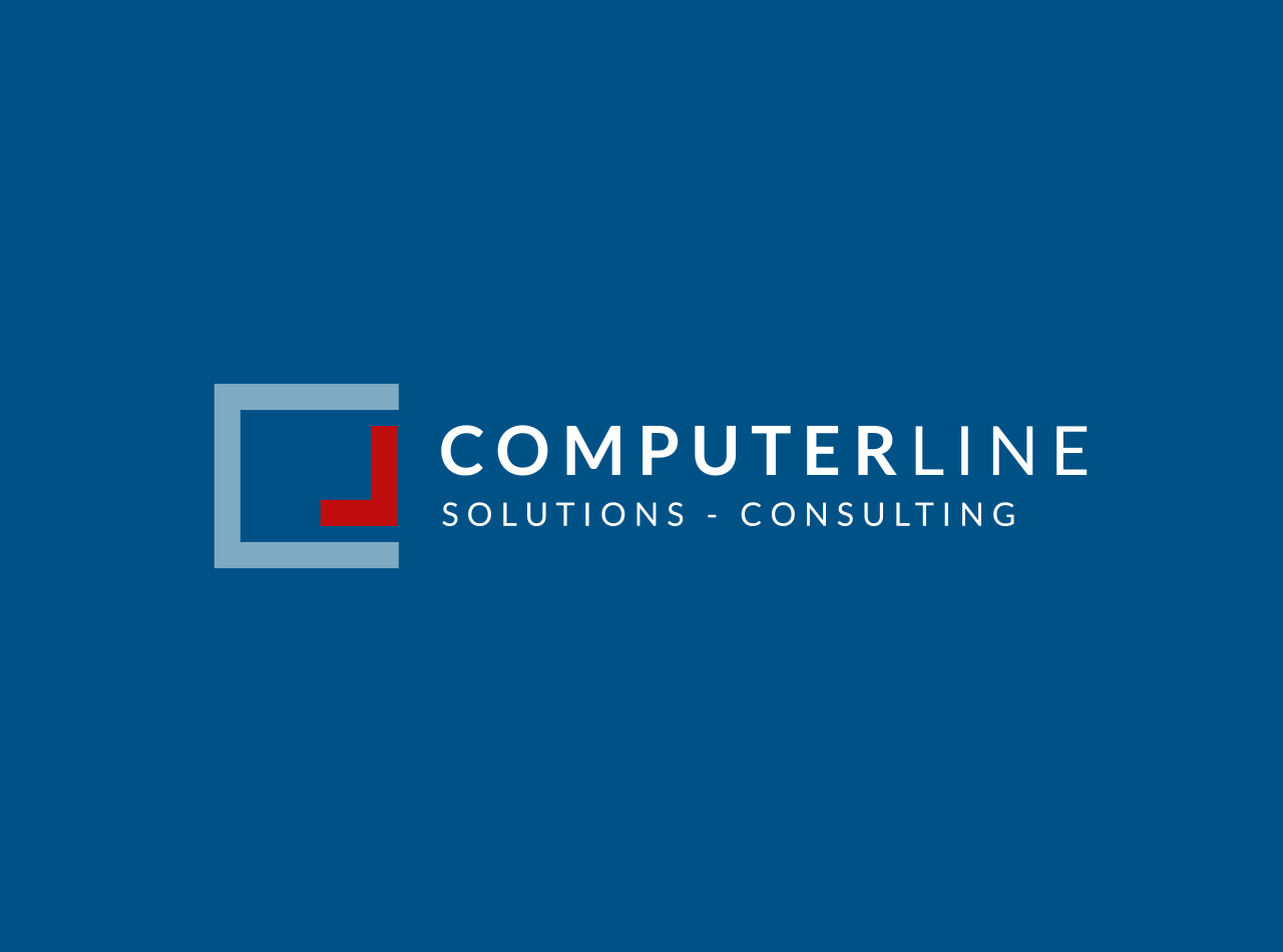COMPUTERLINE-GmbH-Logo-Design-SP-COMMTOOLS_04 Logo Design für die ComperLine GmbH, linksbündige Version, auf blauem Fond