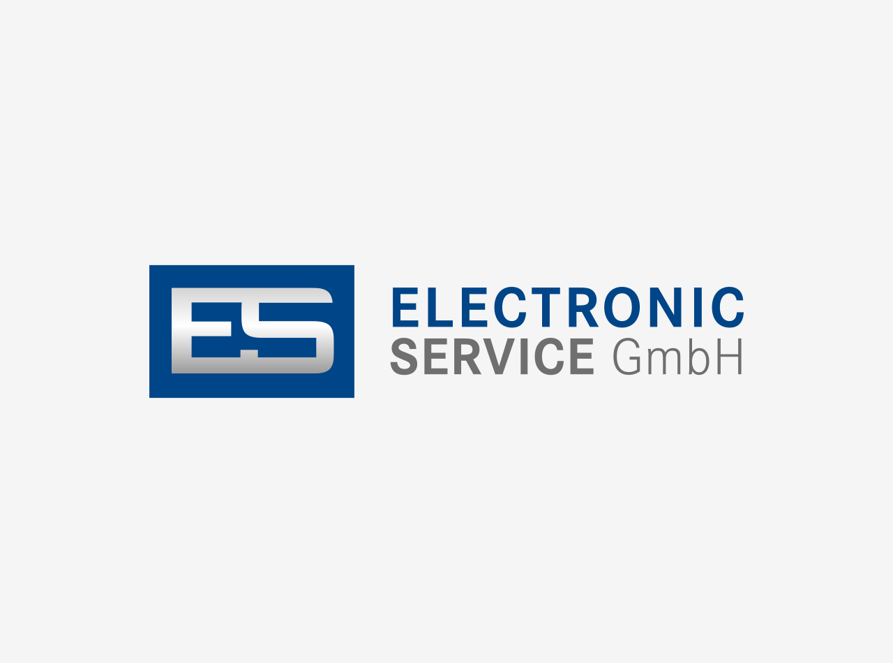 Logo Design für die E.S. Electronic Service GmbH, Logo auf hellem Fond