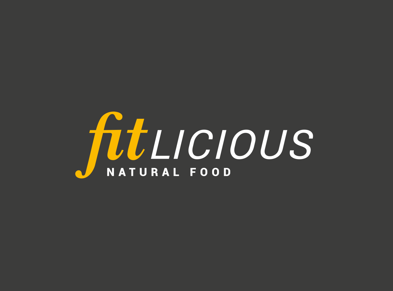 Logo-Design für die fitlicious GmbH & Co. KG, auf dunkelgrauem Fond