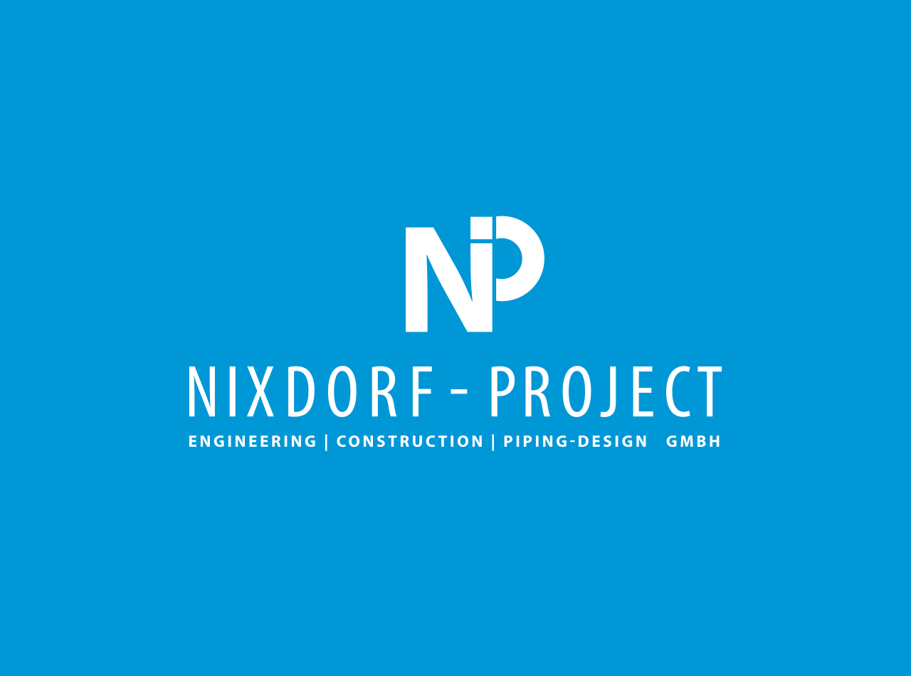 Logo Design für Nixdorf - Project GmbH, Logo auf hellblauem Hintergrund