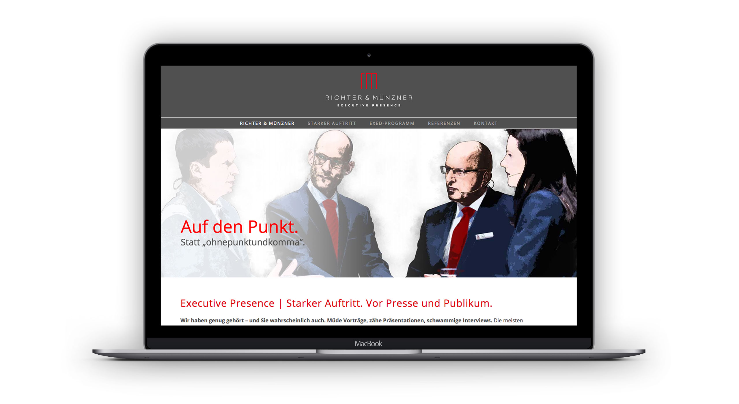 Responsive Homepage, Desktopversion für Richter & Münzner 3