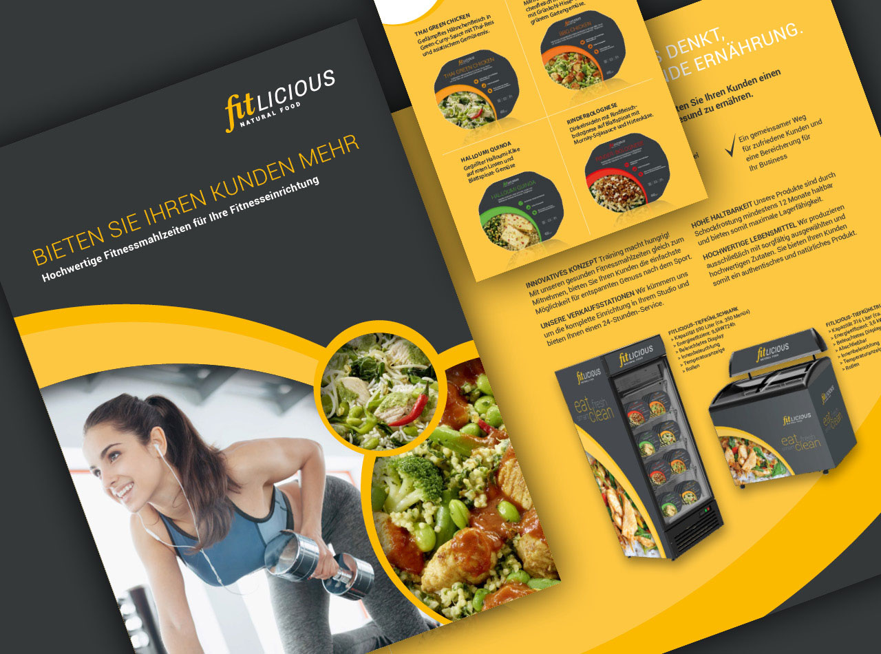 fitlicious Salesfolder und Menükarte für den Händler