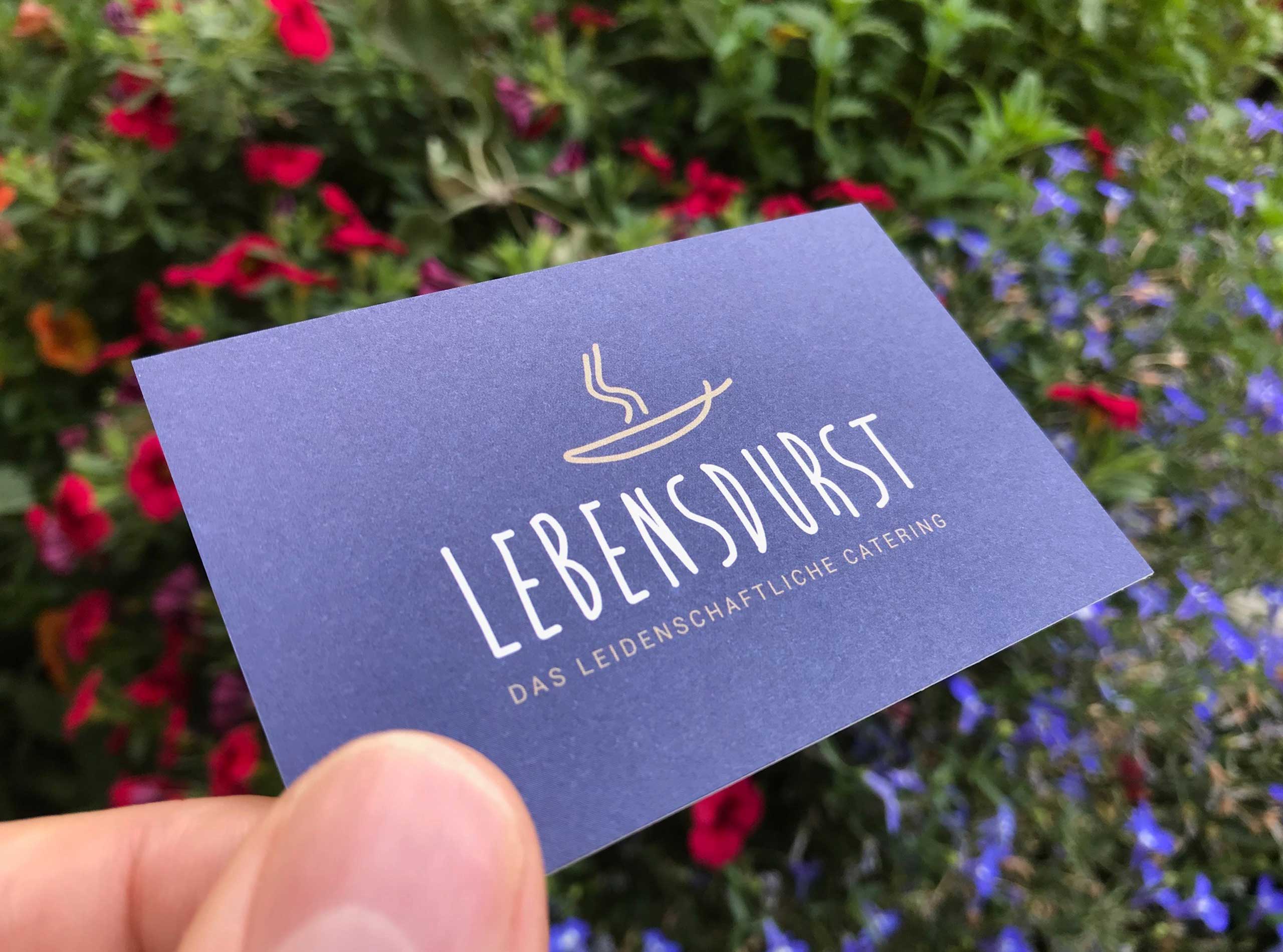 Lebensdurst Catering Visitenkarten Design
