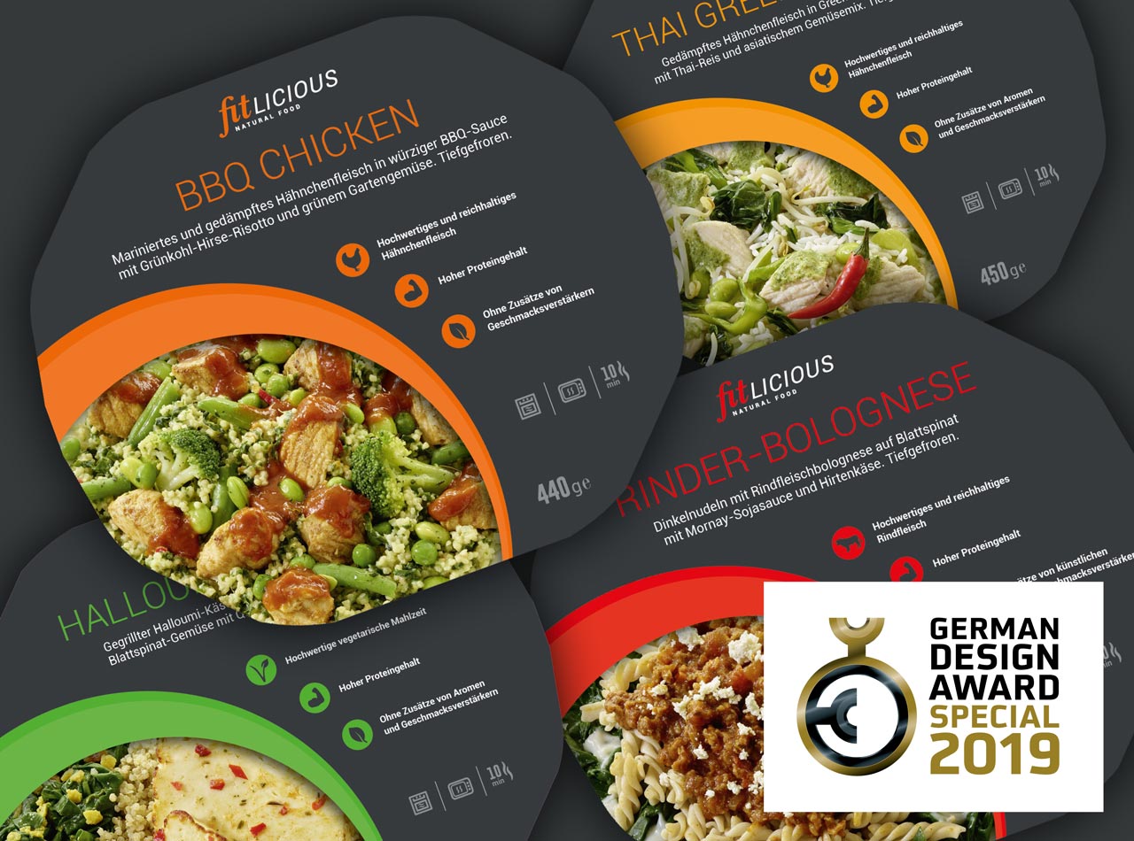 Verpackungsdesign für Fitlicious, Auszeichnung German Design Award