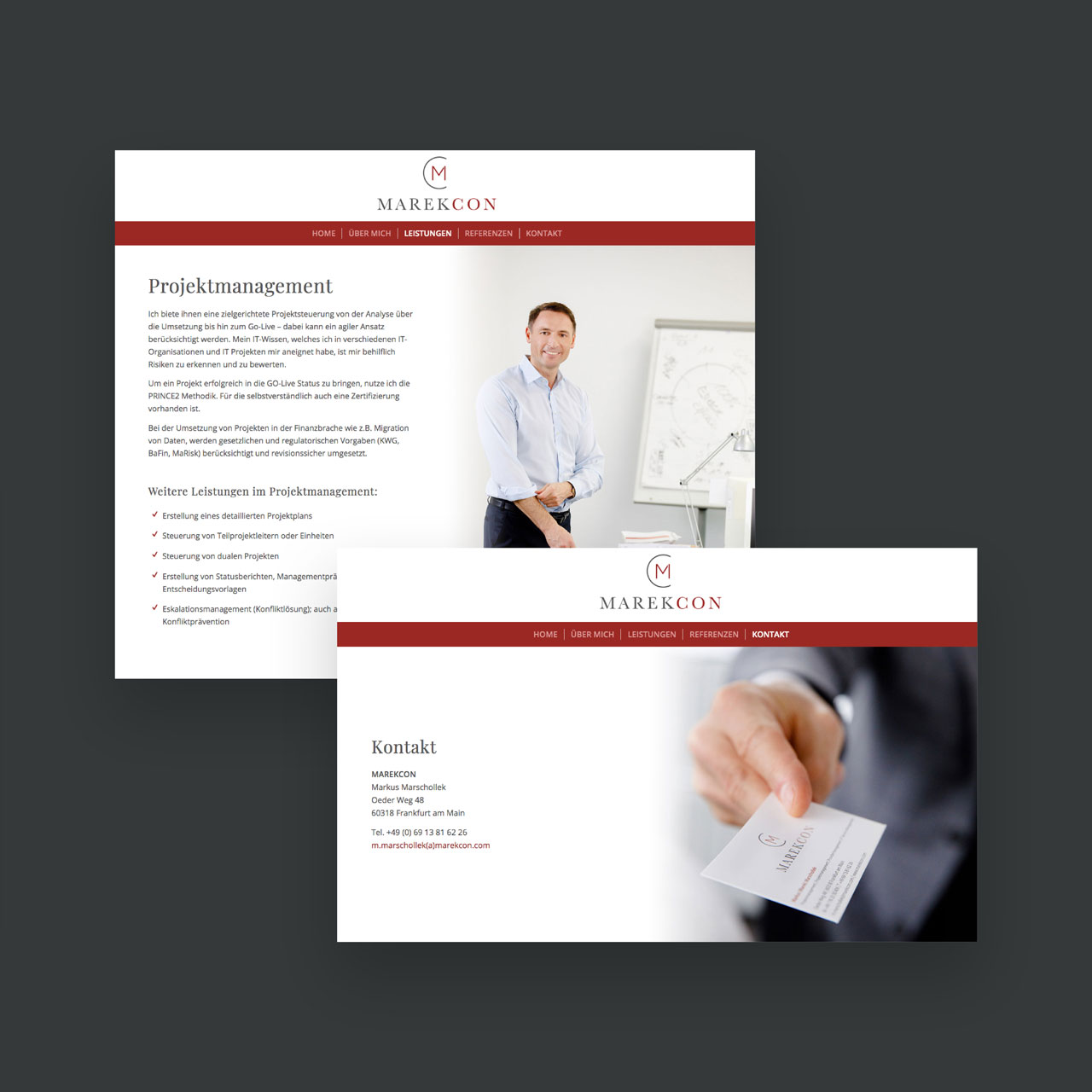 Homepage, Webdesign für IT-Berater, Projektmanagement