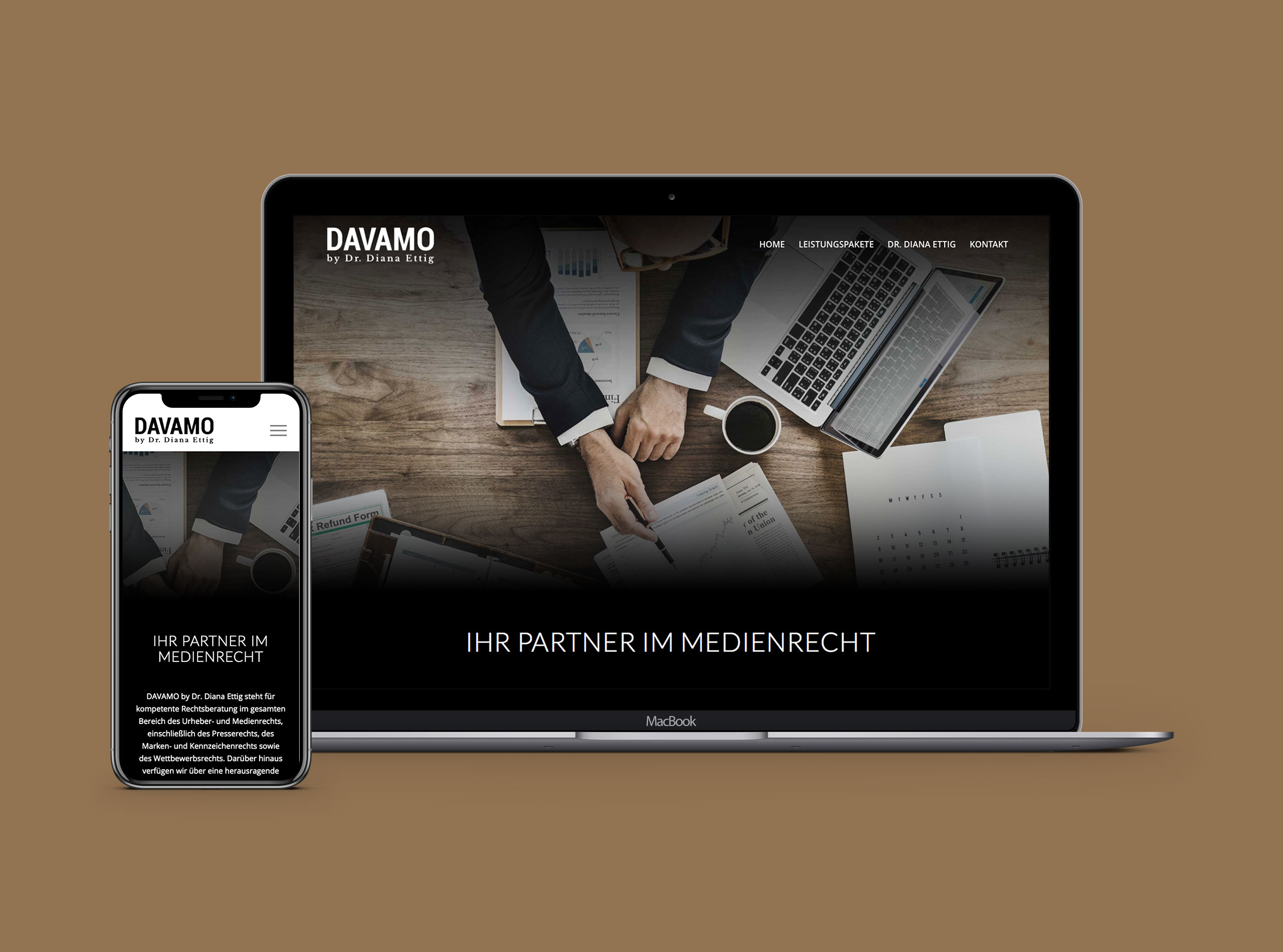 Rechtsanwalt Homepage, responsive Webdesign in Wordpress