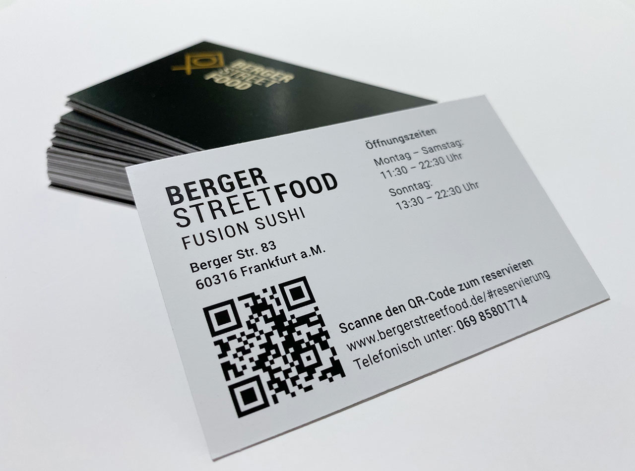 BERGERSTREETFOOD Visitenkarten Design, Brand Design