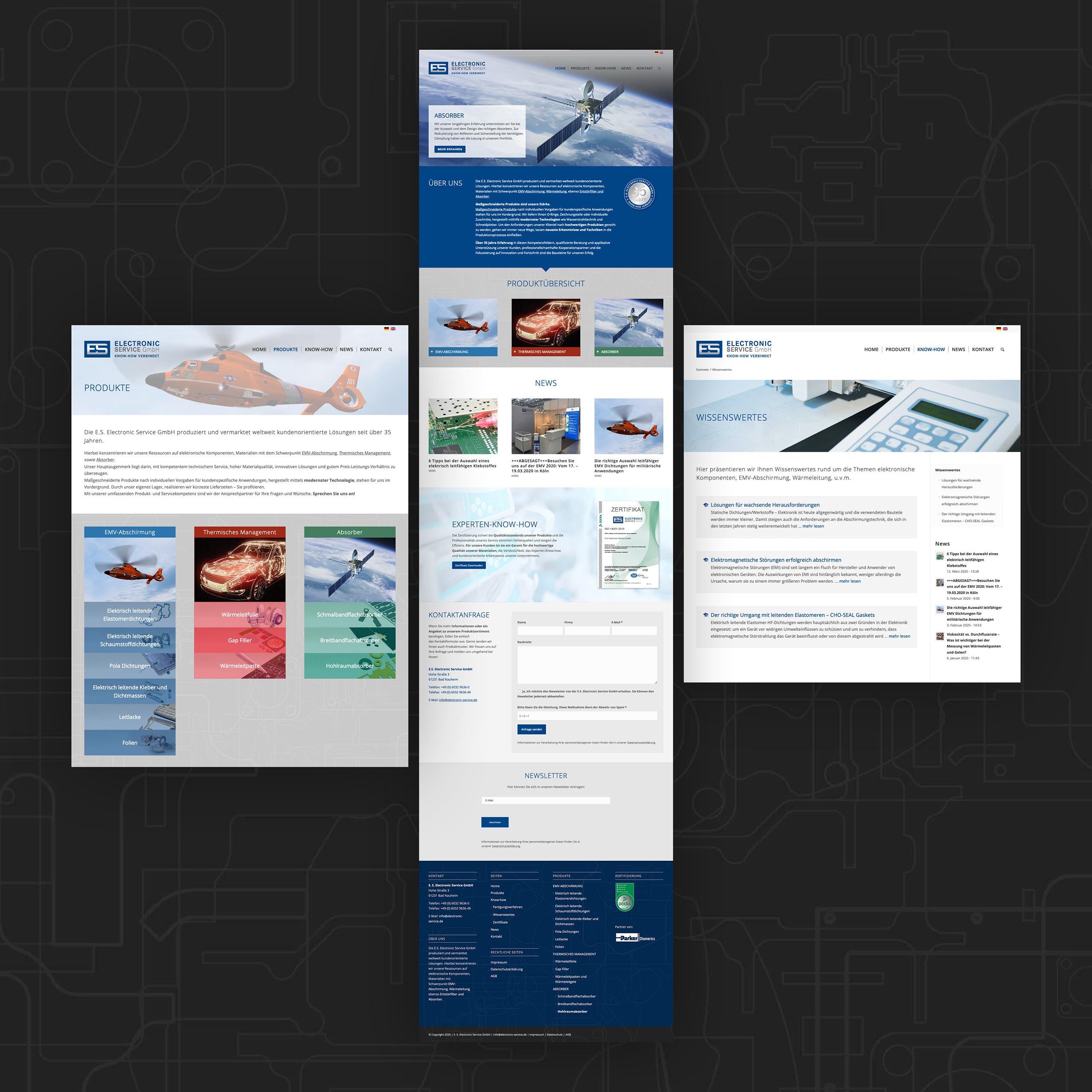 ES ELECTRONIC SERVICE – Webdesign Seitenübersicht