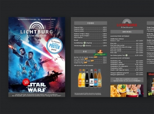 Lichtburg Filmtheater Poster und Menüboard Design