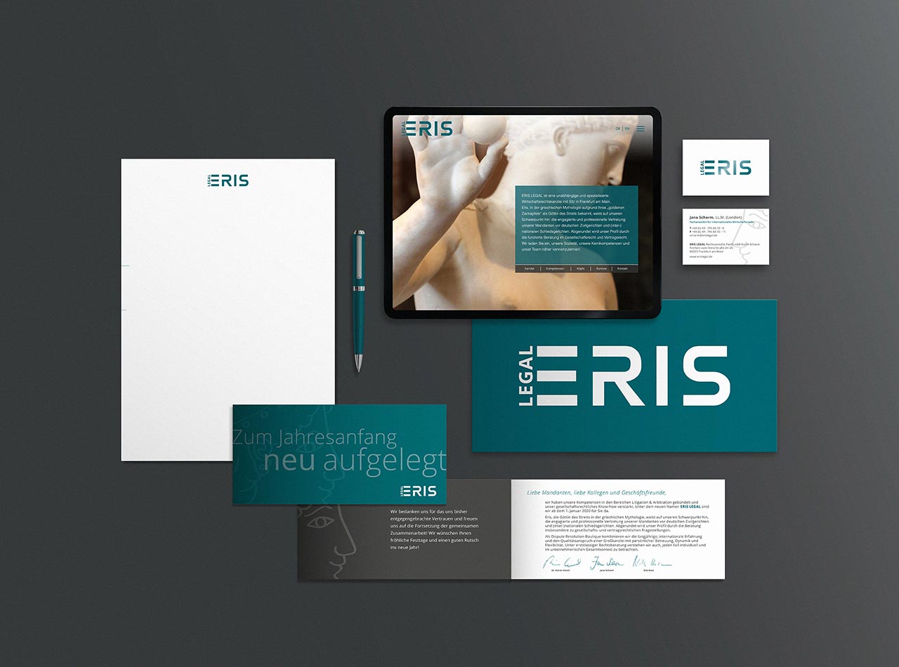 ERIS LEGAL Wirtschaftskanzlei und Rechtsanwalt – Corporate Design, Webdesign, Logo Design