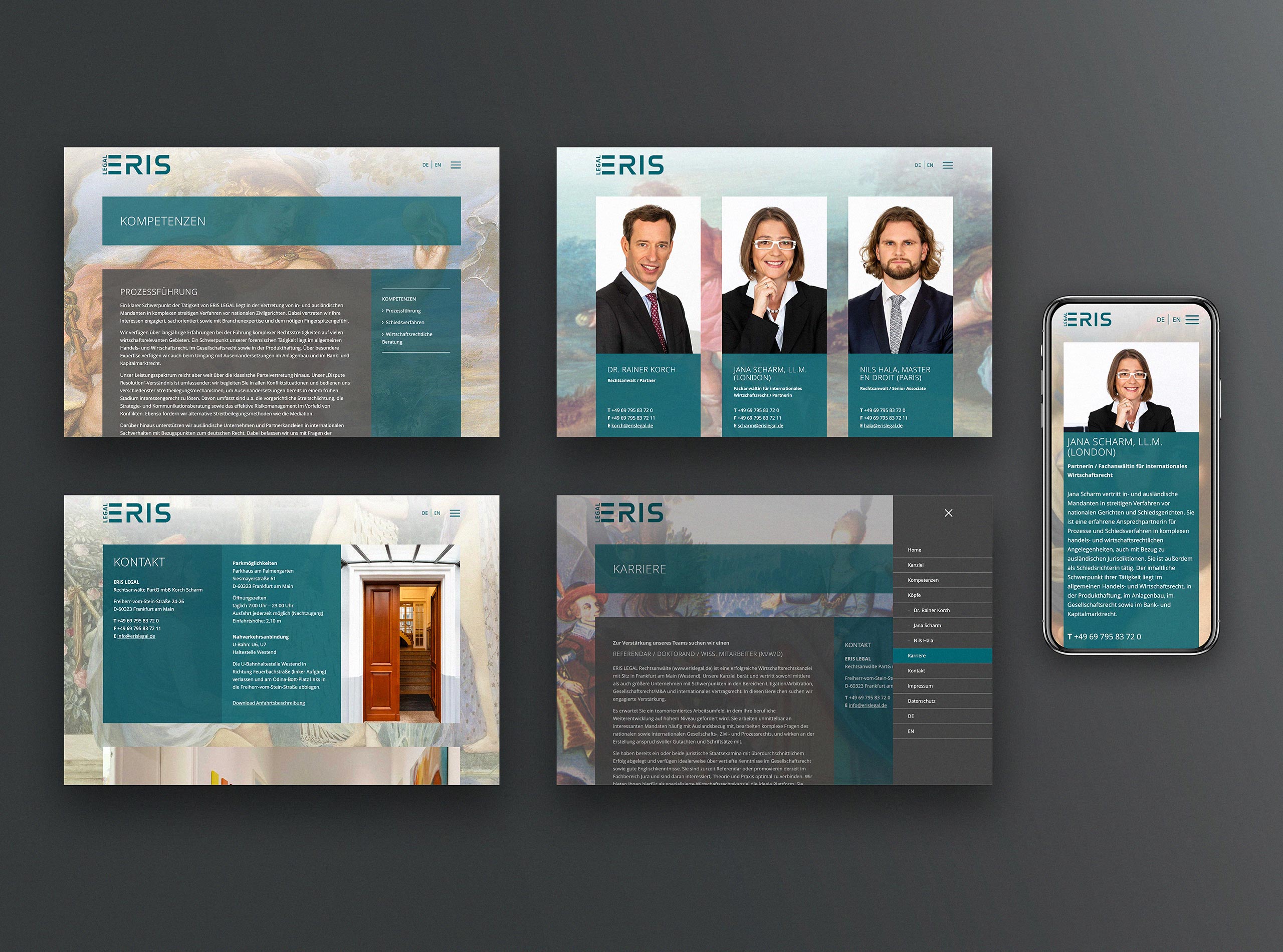 Wirtschaftskanzlei und Rechtsanwalt Homepage, responsive Webdesign in Wordpress
