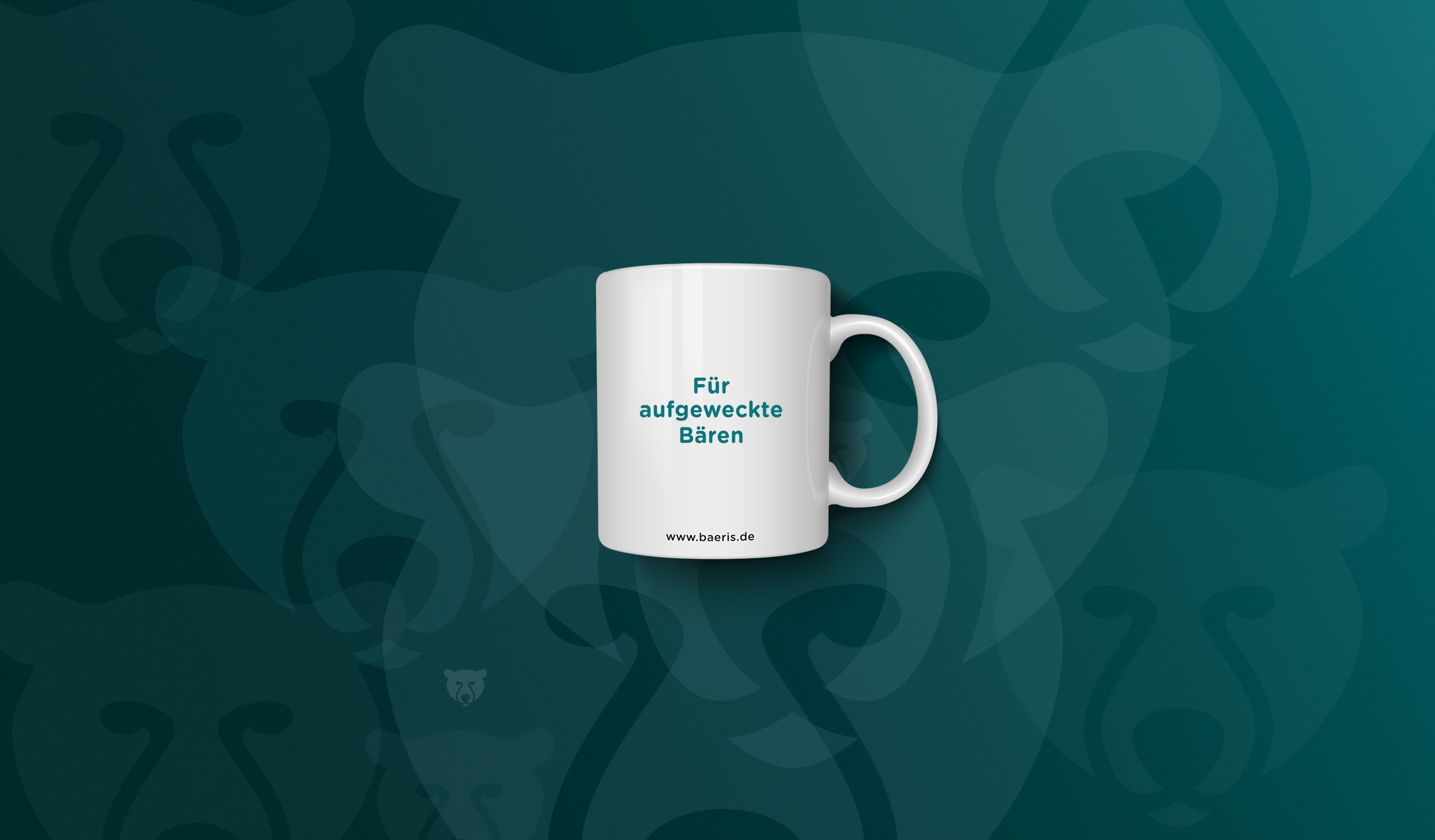 BAERIS Energiemesstechnik Kaffeetasse mit Branding, Logo Design, Brand Design, Corporate Design, von der Design Agentur COMMTOOLS