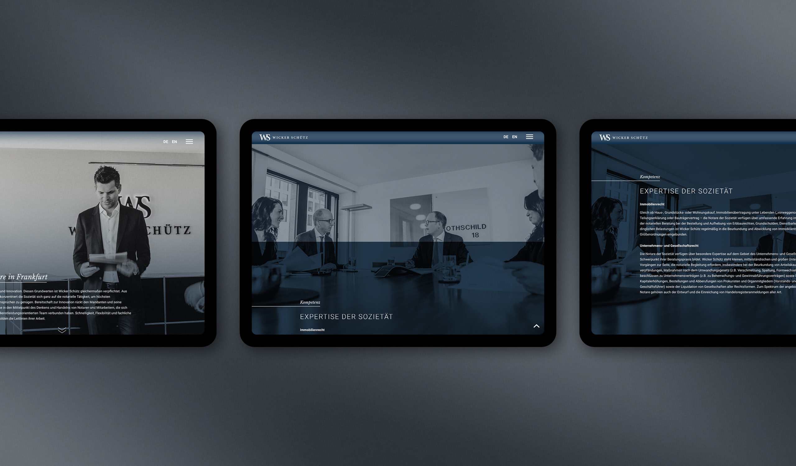 Wicker Schütz Notare und Rechtsanwälte | Homepage responsive Webdesign