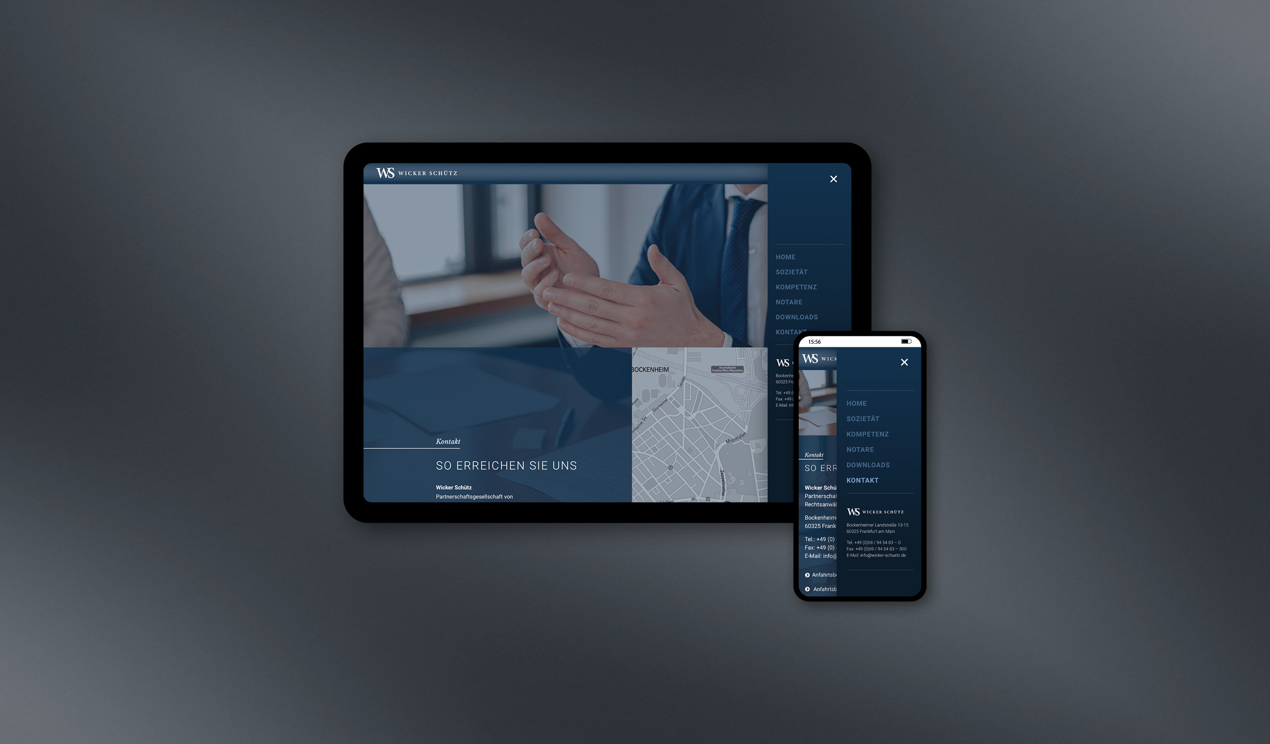 Wicker Schütz Notare und Rechtsanwälte Homepage responsive Webdesign