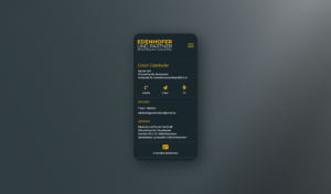 EDENHOFER UND PARTNER Wirtschaftsprüfer Steuerberater Website, Homepage, Webdesign, Brand Design von der Designagentur COMMTOOLS