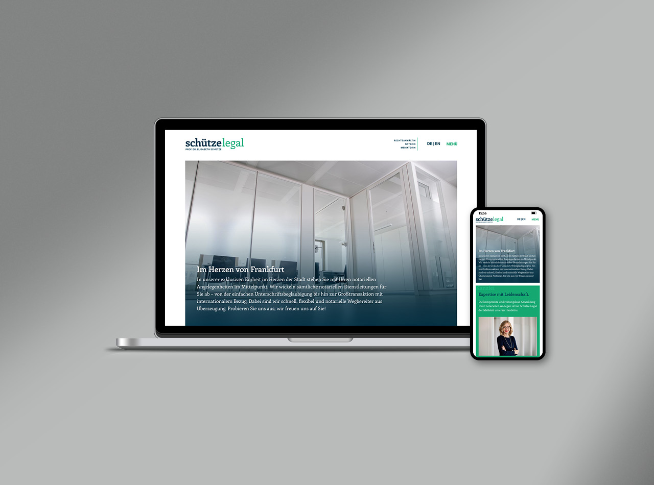 schütze legal Notar Rechtsanwalt Logo Design und Corporate Design, Corporate Design Agentur, Designagentur, Design, Agentur Frankfurt, Brand Design, Grafik Design, Web Design