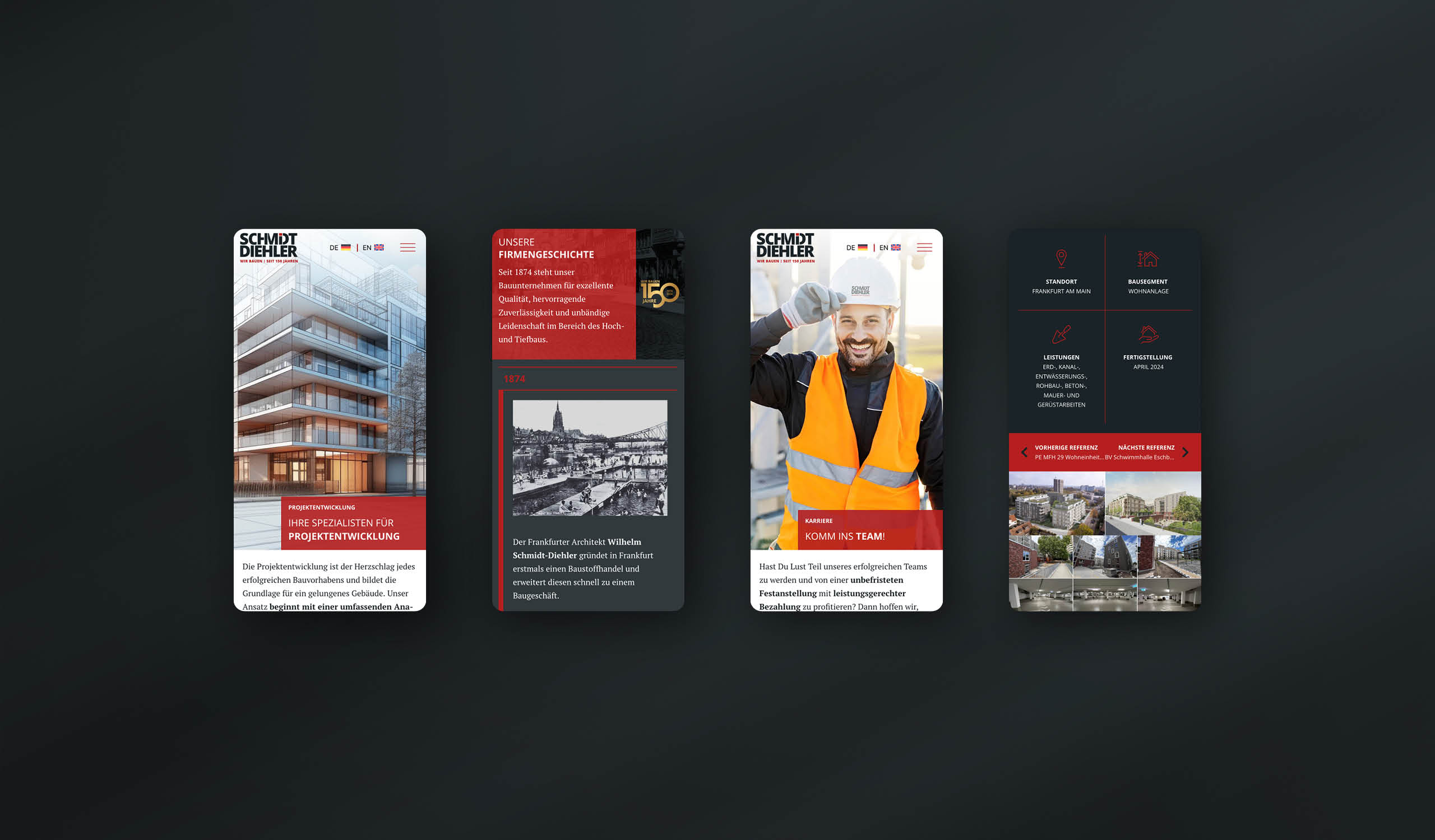 SCHMIDT-DIEHLER Website, Webdesign Smartphone optimiert, responsiv